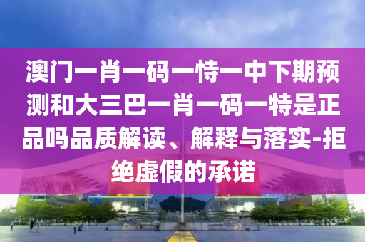 澳門一肖一碼一恃一中下期預(yù)測和大三巴一肖一碼一特是正品嗎品質(zhì)解讀、解釋與落實-拒絕虛假的承諾