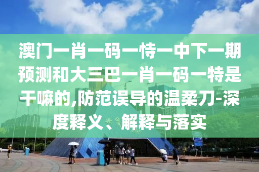 澳門一肖一碼一恃一中下一期預(yù)測和大三巴一肖一碼一特是干嘛的,防范誤導(dǎo)的溫柔刀-深度釋義、解釋與落實(shí)
