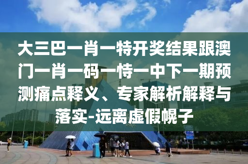 大三巴一肖一特開獎(jiǎng)結(jié)果跟澳門一肖一碼一恃一中下一期預(yù)測(cè)痛點(diǎn)釋義、專家解析解釋與落實(shí)-遠(yuǎn)離虛假幌子